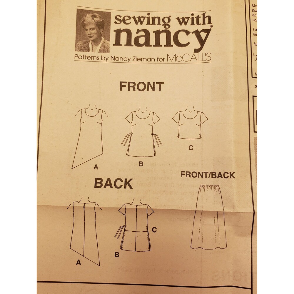 Vintage Misses Tops, Pull-On Bias Skirt Sewing Pattern McCall's 2091 Sewing Plus